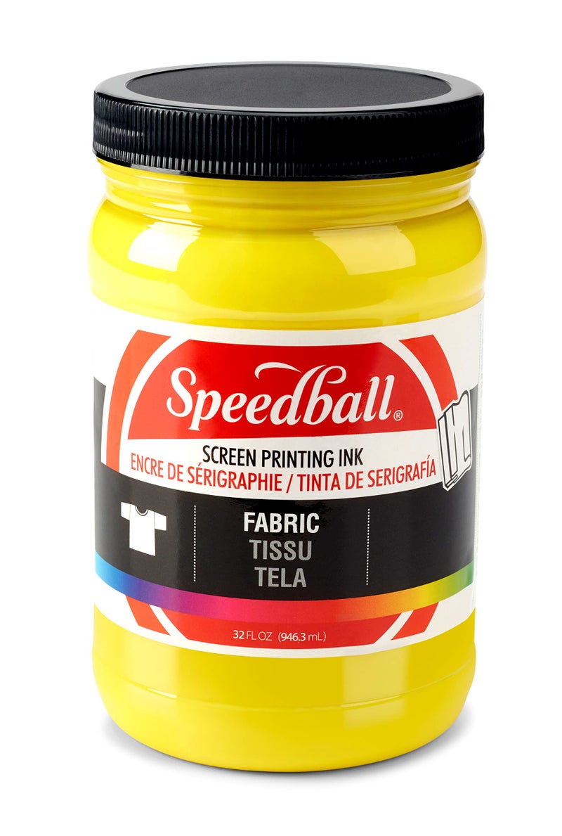 Speedball سبييدبول 004605، 4605، حبر طباعة الشاشة القماشية، 32 أونصة سائلة، أصفر - Image 1